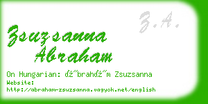 zsuzsanna abraham business card